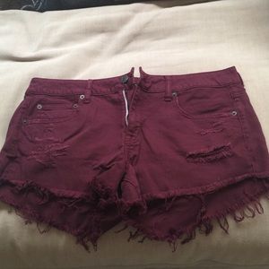 Burgundy American Eagle shorts