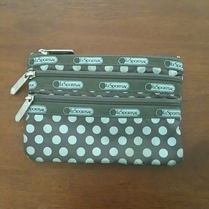 Lesportsac coin/3 zipper wallet