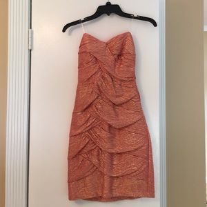 Melon color sleeveless dress