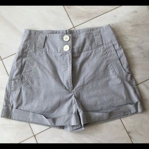 BCBG high waisted pinstripe shorts