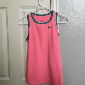 pink nike pro fitted tank