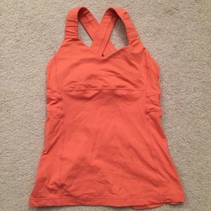 Lululemon Cross back tank top in Coral