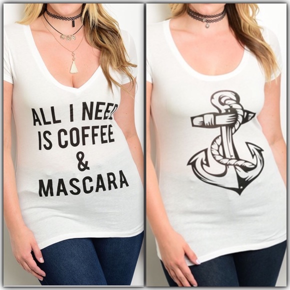 All I Need Is Coffee & Mascara Tee - Picture 2 of 3