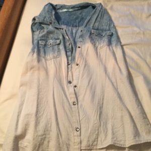 Denim wash vest XL