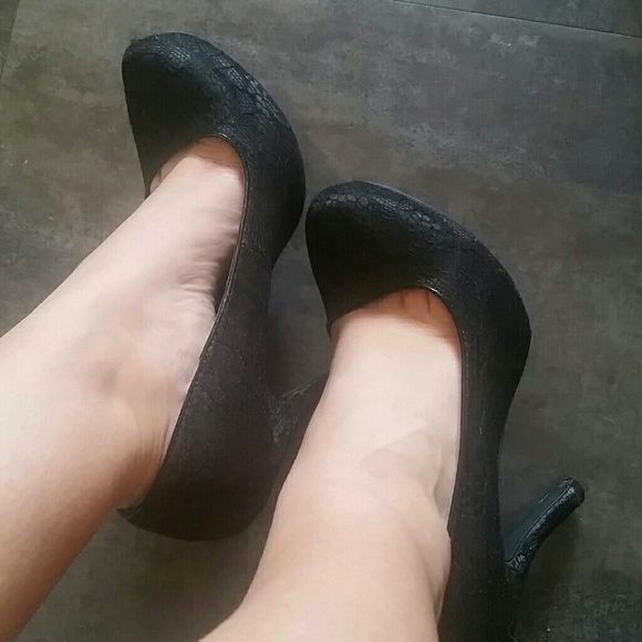 Maurices Black Lace Heels