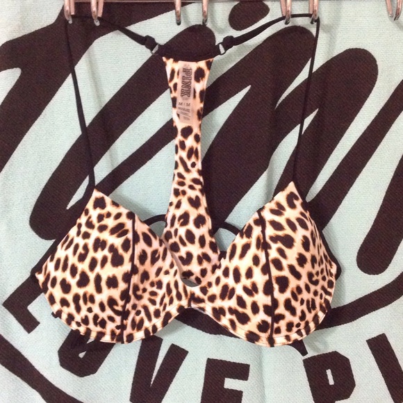 PINK Cheetah bikini top