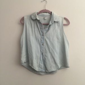 🌸SOLD🌸 American Apparel Denim Crop Button Up