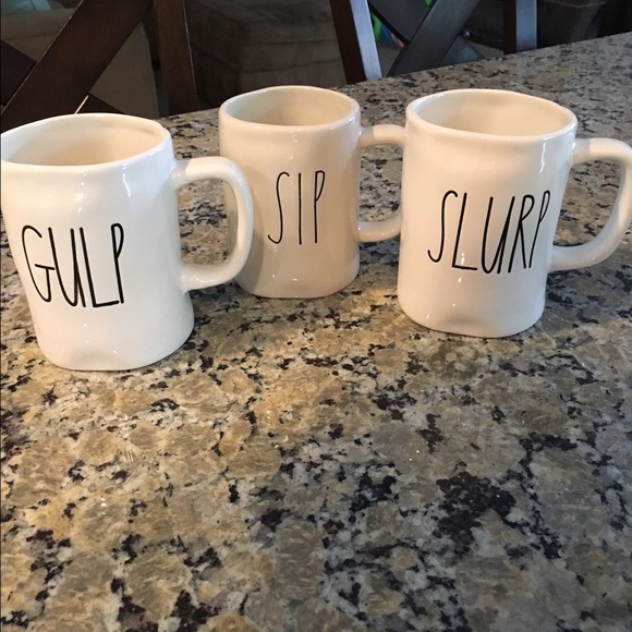 Rae Dunn gulp sip slurp mug set