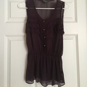Express sheer tank top in deep purple
