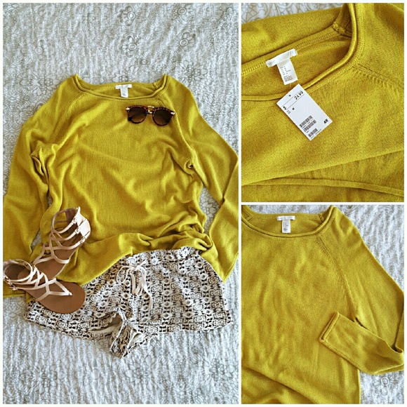 NWT H&M Women's Sweater Citron M