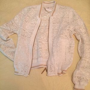 Lace zip up jacket