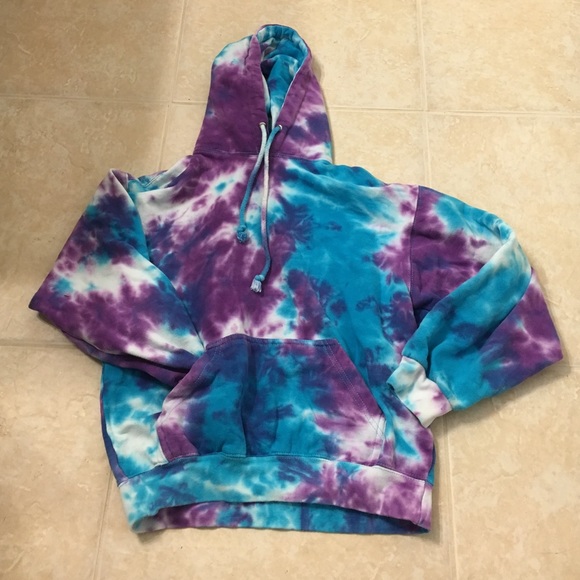Purple & blue tie dye hoodie