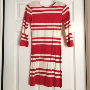 French Connection red and white striped dress