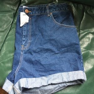 ASOS Curve high waisted jean shorts
