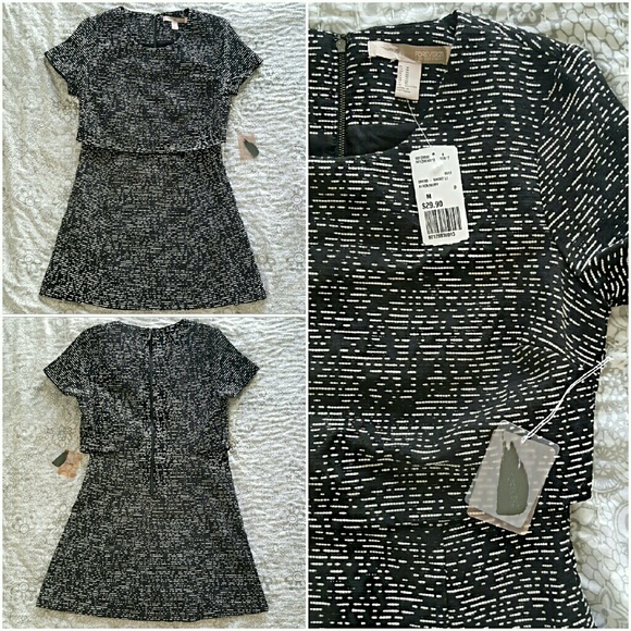 NWT F21 Layer Dress Black and White M