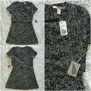 NWT F21 Layer Dress Black and White M