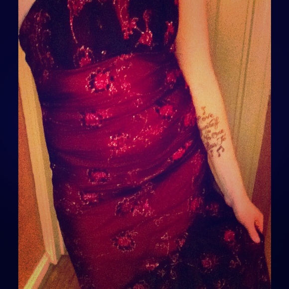 Pink and Black Prom Dress
