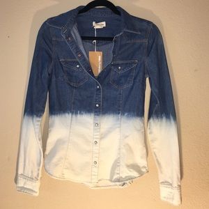 *NEW* acid dipped denim button up