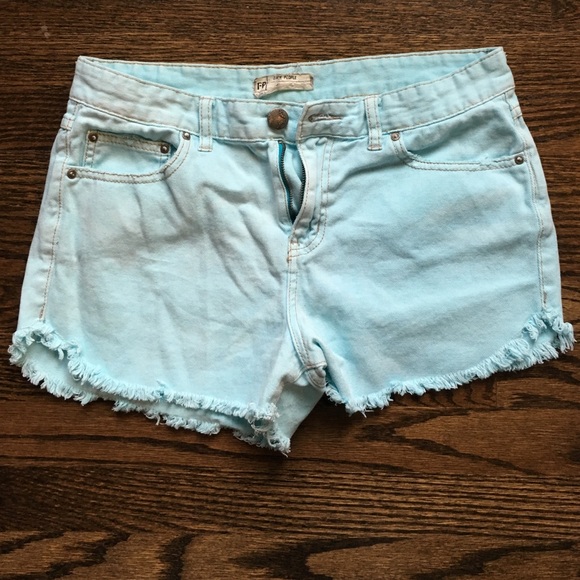 Free People Light Blue Denim Shorts