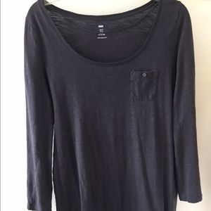 Long sleeve navy blue tunic top H&M
