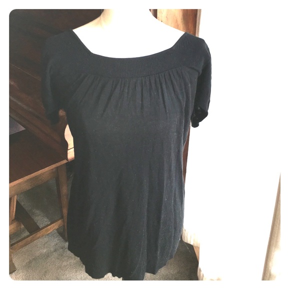 H&M Black Tunic w/Ribbed Texture Trim✨