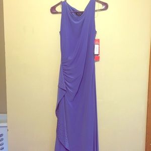 Floor length formal gown .