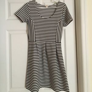 J.crew black and white striped dress