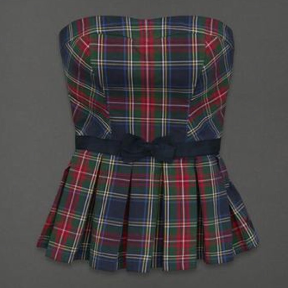 Plaid Strapless Shirt
