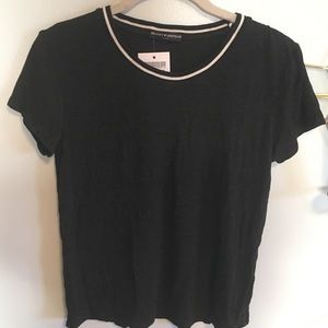 Dark Grey Striped Collar Tee