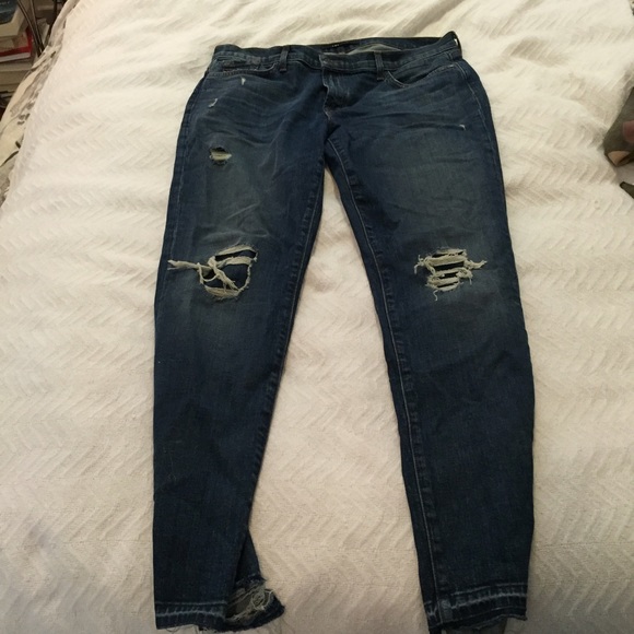 J BRAND distressed boyfriend jeans Lightly worn