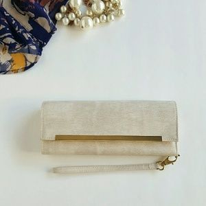 Wristlet/Clutch - Ivory and Gold