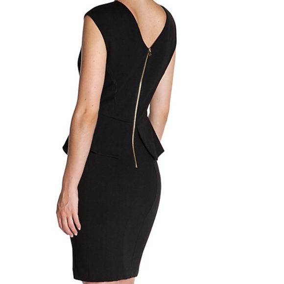 Ted Baker Black Stretch pencil  peplum Dress - Picture 2 of 3