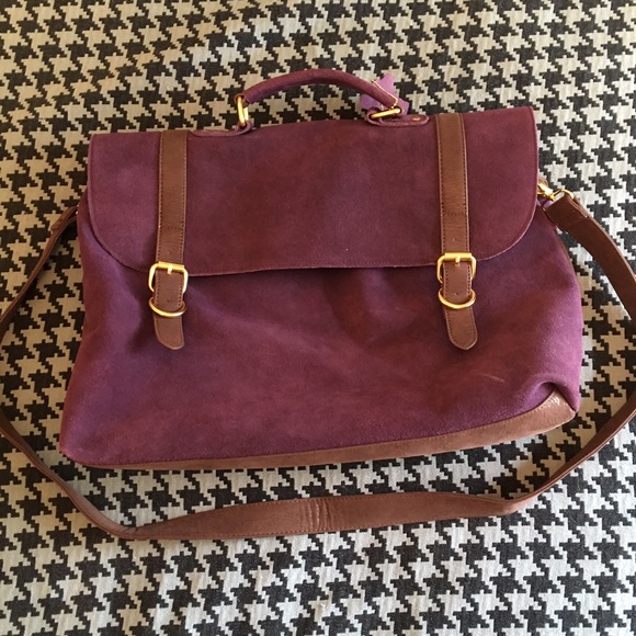 Urban Outfitters Handbags - Cooperative purple leather book bag satchel