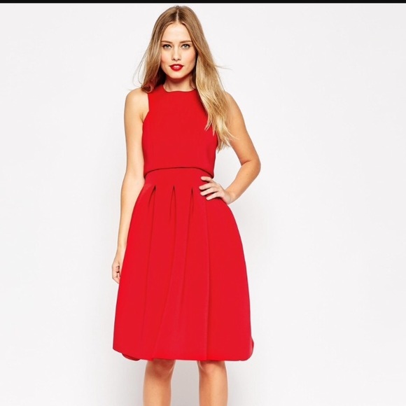 Red Crop Top Dress