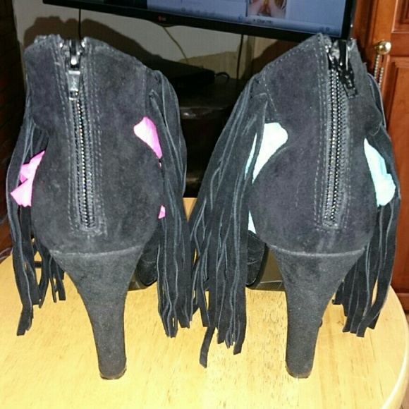 Fringe suede flirty heels - Picture 3 of 4