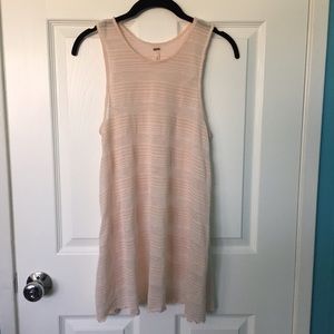 Free People pink blouse with white stitch stripes