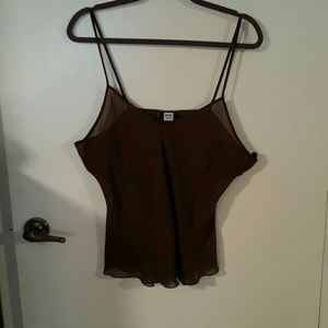 Camisole semi sheer brown