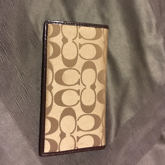 Coach Signature print check book cover