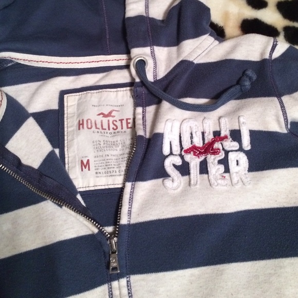 Hollister hoodie in blue/white stripe - Picture 3 of 4