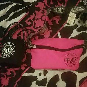 Love pink fanny pack and bottle holder