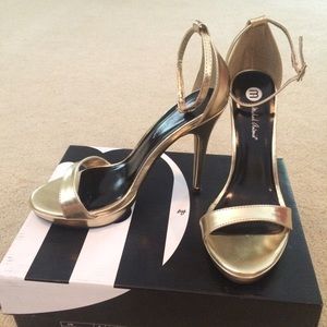 Gold strap heels