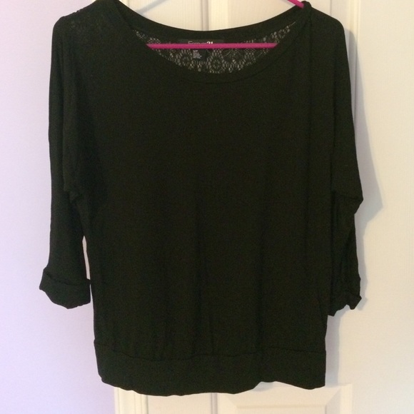 Forever 21 black top with lace back