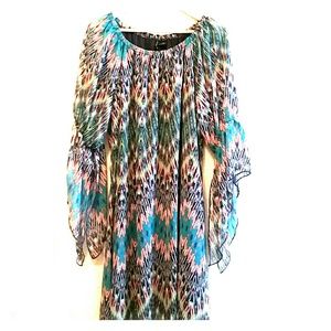 New Directions Geometric Flowy Dress