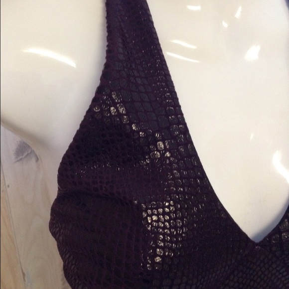 Cache Purple Snakeskin Halter Dress Small - Picture 2 of 4