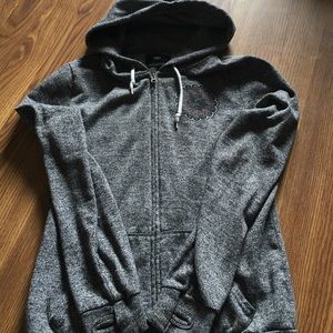 Obey grey hoodie with purple accent