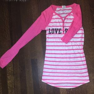 PINK Stripped Long Sleeve Shirt