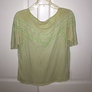 Free People Crochet T-Shirt