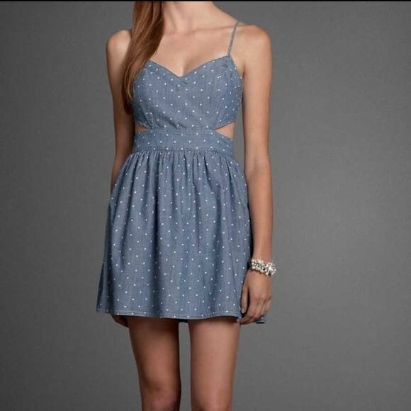 Polka dot cut-out dress