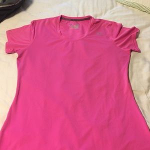 Pink authentic underarmor t shirt