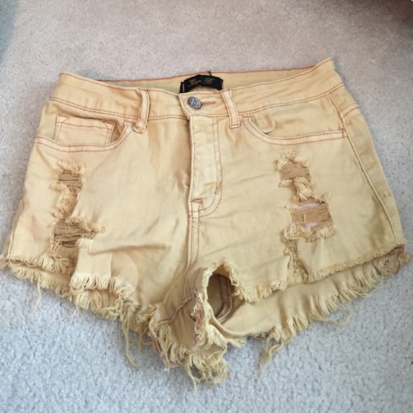 Tan Jean shorts